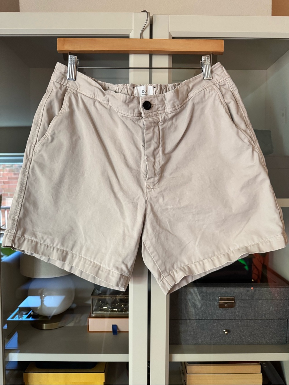Mr P Classic Cotton Shorts, in Cream